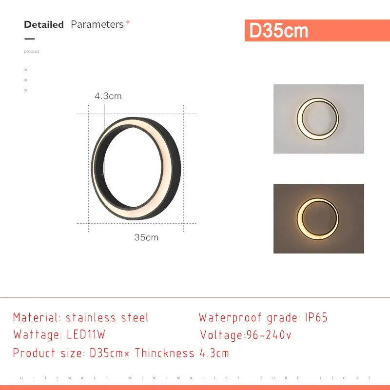 Myra – Waterproof IP65 Outdoor Ring LED Wall Lamp for Reliable Exterior Lighting Kozyled