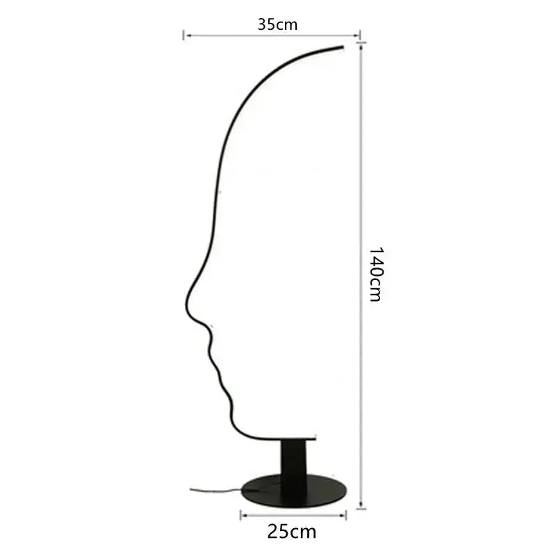 Madeline™ – Nordic Human Face Dimmable LED Floor Lamp for Artistic, Adjustable Lighting Kozyled