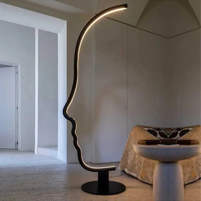 Madeline™ – Nordic Human Face Dimmable LED Floor Lamp for Artistic, Adjustable Lighting Kozyled