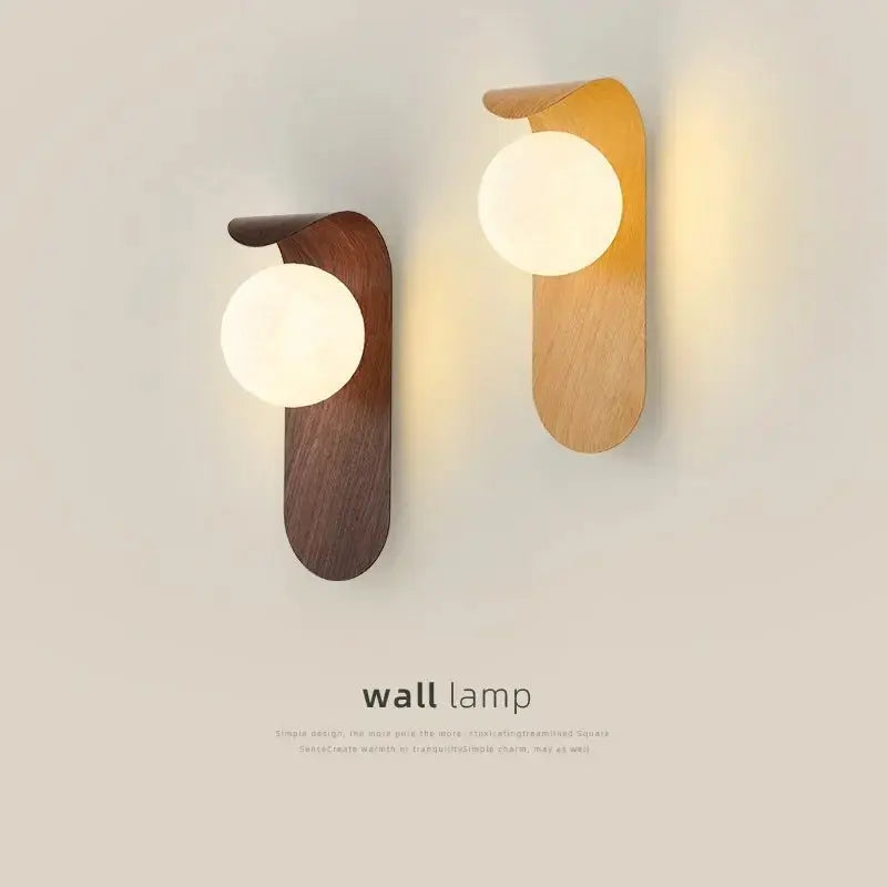 Japandi Wooden LED Wall Lamp with Acrylic Shade – Abel Lampasa.com