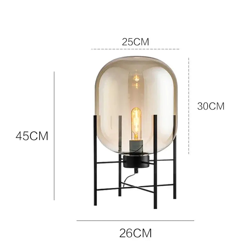 Hermann – Nordic Large Glass LED Table and Floor Lamp for Cozy Spaces Kozyled