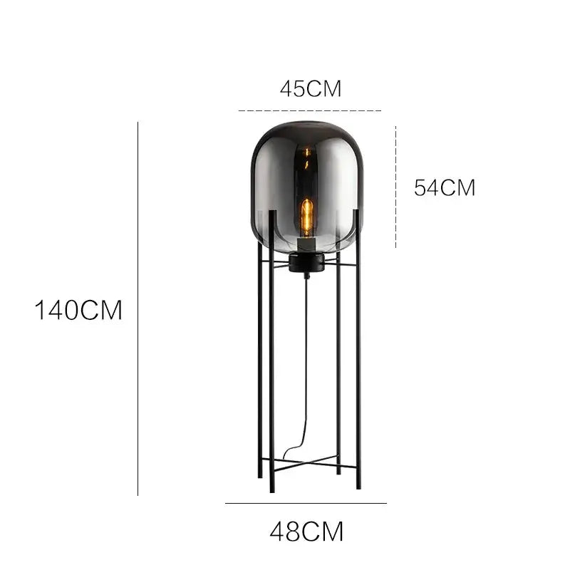 Hermann – Nordic Large Glass LED Table and Floor Lamp for Cozy Spaces Kozyled