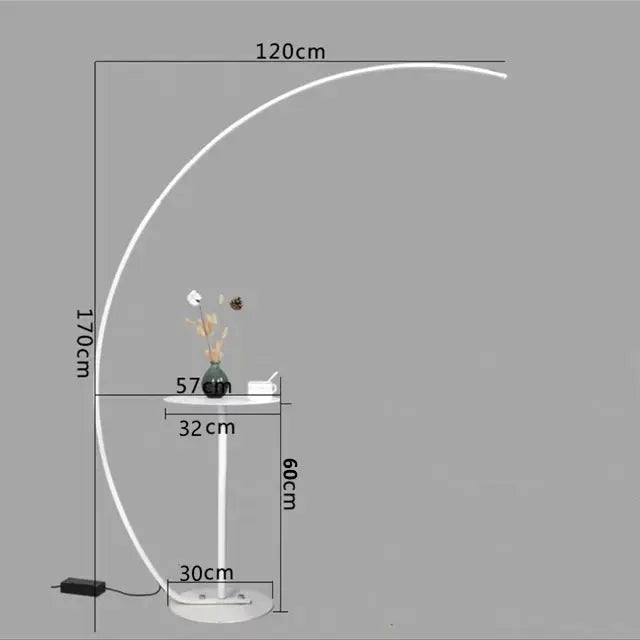 Nils – Modern Scandinavian Arc-Shaped Dimmable LED Floor Lamp Lampasa.com