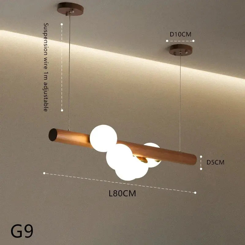 Danby – Nordic Wooden and Glass Ball LED Pendant Lamp for Warm, Modern Decor Kozyled