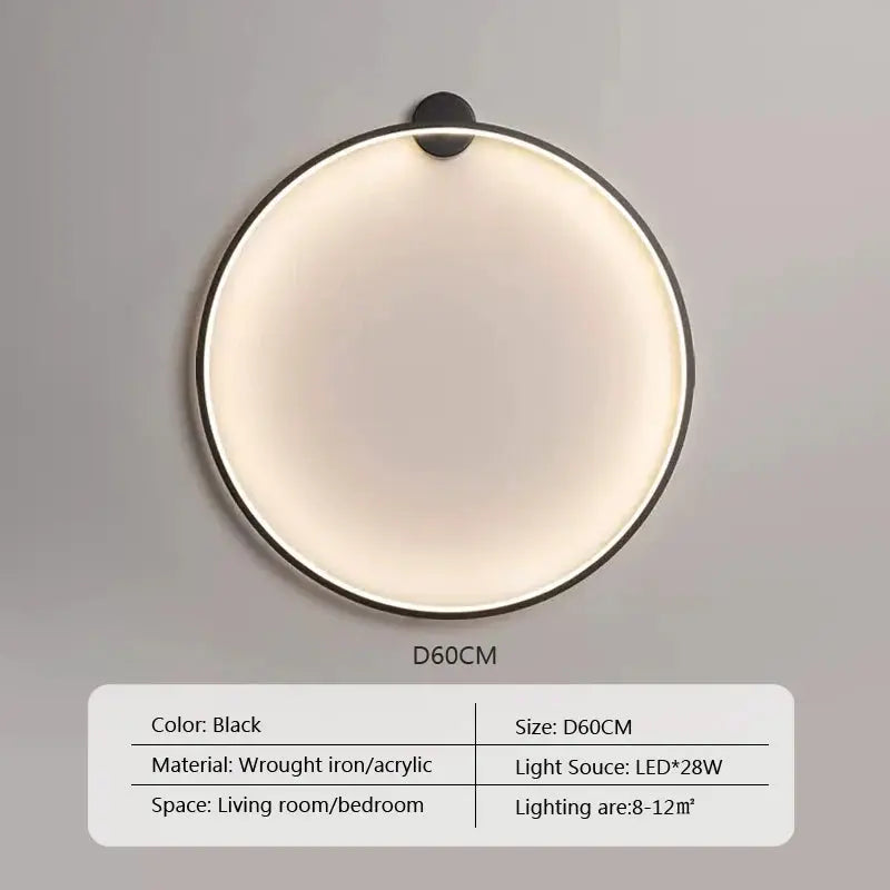 Luna – Modern Minimalist Dimmable LED Ring Wall Lamp for Sleek, Ambient Lighting Kozyled