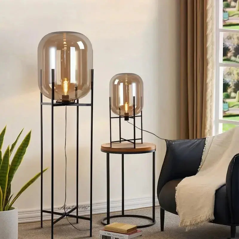Hermann – Nordic Large Glass LED Table and Floor Lamp for Cozy Spaces Kozyled