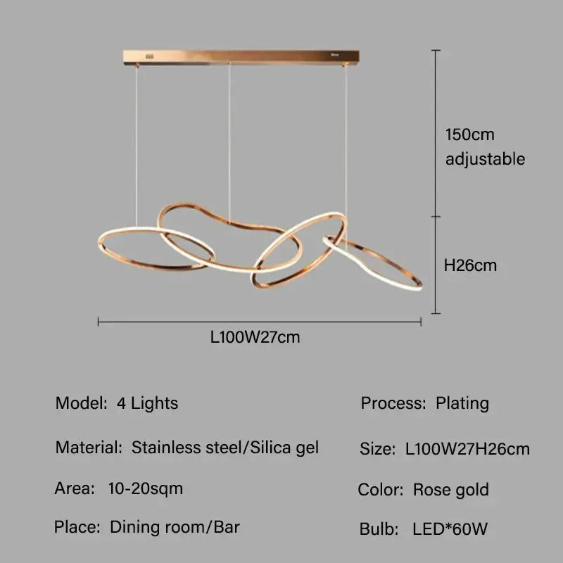 Edda – Creative Circular Dimmable LED Pendant Light for Dining Tables and Bars Kozyled.com