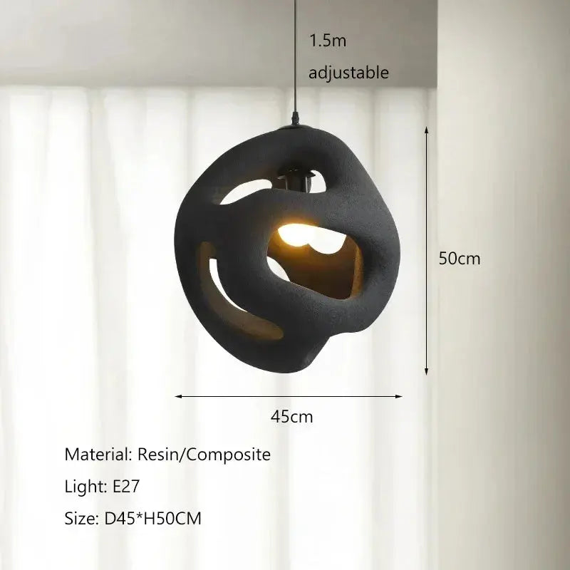 Misaki – Unique Handmade Japanese Wabi-Sabi LED Pendant Light for Tranquil, Minimalist Interiors Kozyled