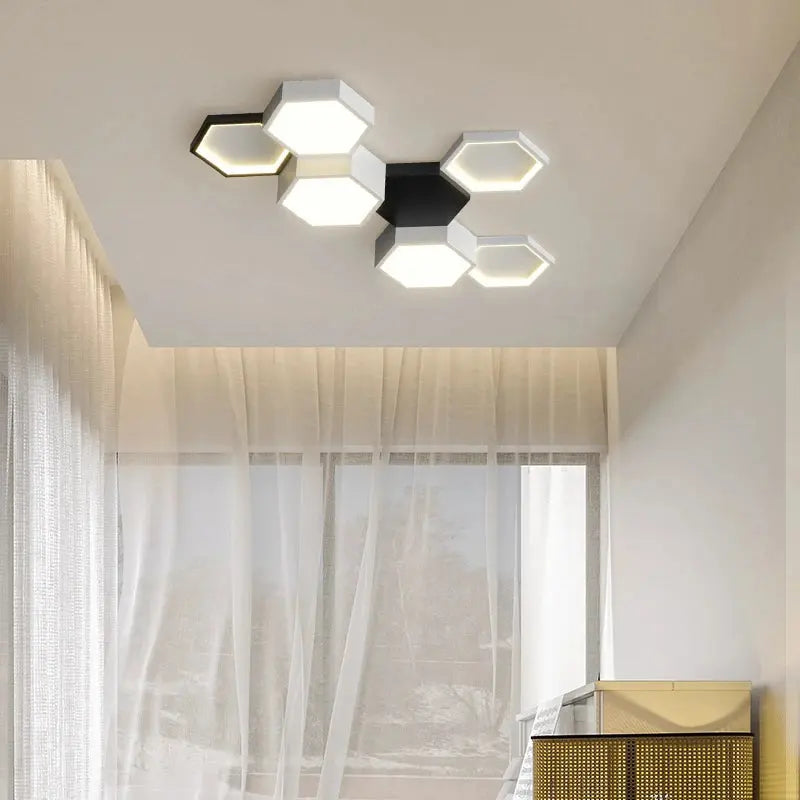 Finn – Modern Honeycomb Dimmable LED Ceiling Lamp for Stylish Ambient Lighting Kozyled