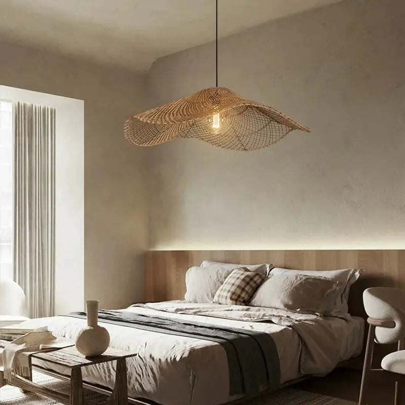 Lyra – Hand-Knitted Rattan LED Pendant Light for Cozy, Natural Decor Kozyled
