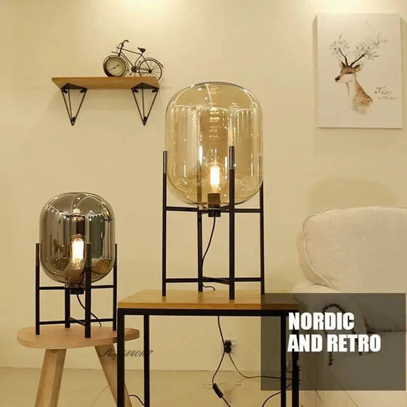 Hermann – Nordic Large Glass LED Table and Floor Lamp for Cozy Spaces Kozyled