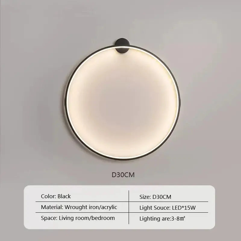 Luna – Modern Minimalist Dimmable LED Ring Wall Lamp for Sleek, Ambient Lighting Kozyled