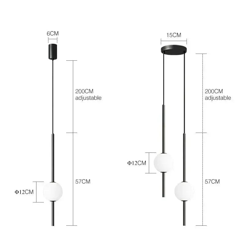 Vornel – Unique Minimalist Frosted Glass Bedside/ corner LED Pendant Lamp Lampasa.com