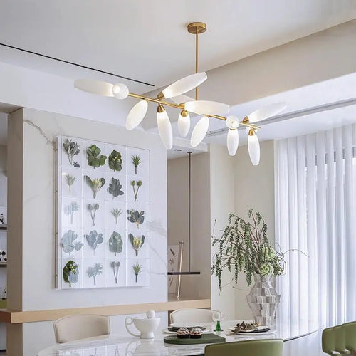 Malou – Scandinavian Rice Grain Glass Dining Table Dimmable LED Pendant Lamp Lampasa.com