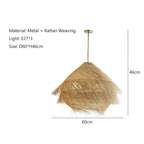 Elva – Handmade Retro Rattan LED Pendant Light for Warm, Stylish Spaces Kozyled
