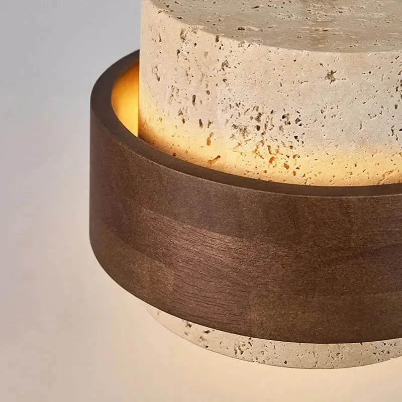 Josefin – Natural Stone & Wood LED Pendant Lamp Lampasa.com