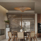 Mika – Handmade Round Japanese Rattan LED Pendant Light for Minimalist Interiors Kozyled