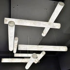 Hasteinn – Dimmable LED Pendant Light with Creative Marble Tube Design for Dining Tables and Bars Kozyled.com