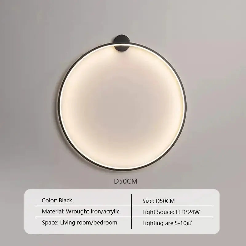 Luna – Modern Minimalist Dimmable LED Ring Wall Lamp for Sleek, Ambient Lighting Kozyled