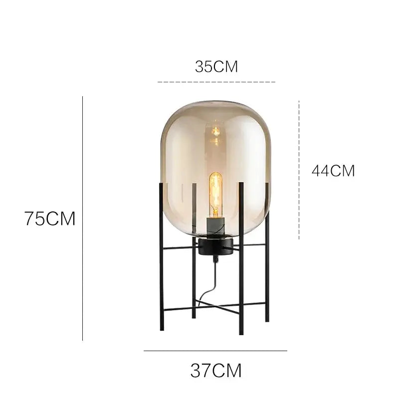 Hermann – Nordic Large Glass LED Table and Floor Lamp for Cozy Spaces Kozyled