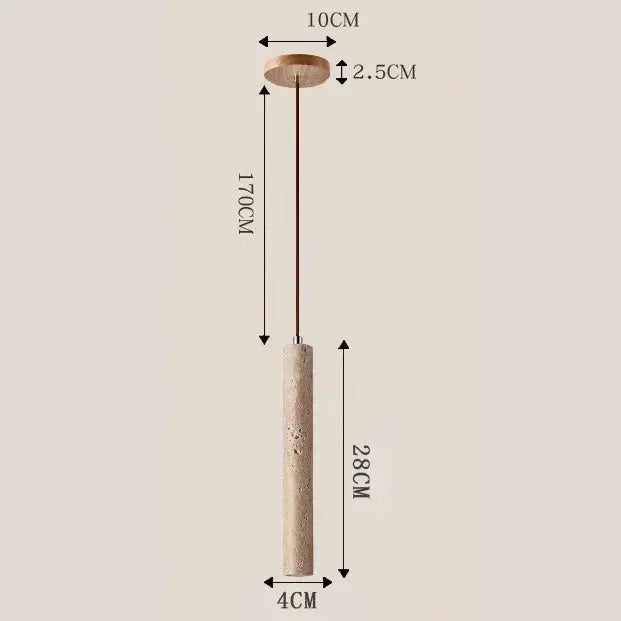 Lars – Cave Stone Long Tube LED Pendant Lamp for Natural, Modern Lighting Kozyled