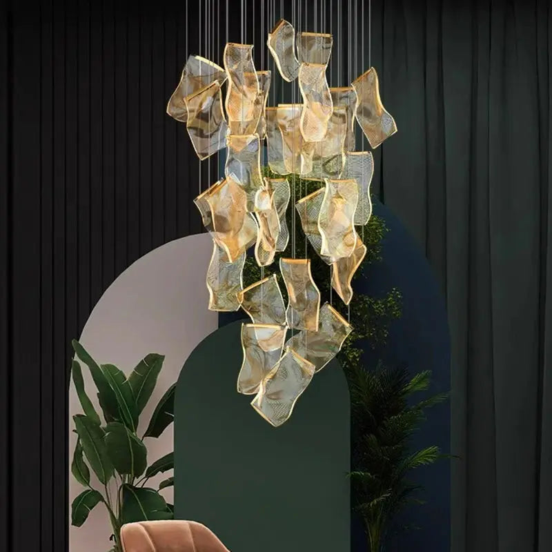 Caelia – Luxury Elegant Modern Dimmable LED Staircase Chandelier Lampasa.com