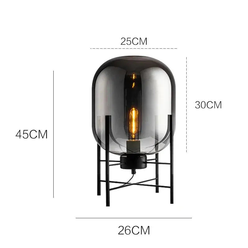 Hermann – Nordic Large Glass LED Table and Floor Lamp for Cozy Spaces Kozyled