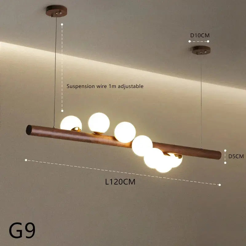 Danby – Nordic Wooden and Glass Ball LED Pendant Lamp for Warm, Modern Decor Kozyled