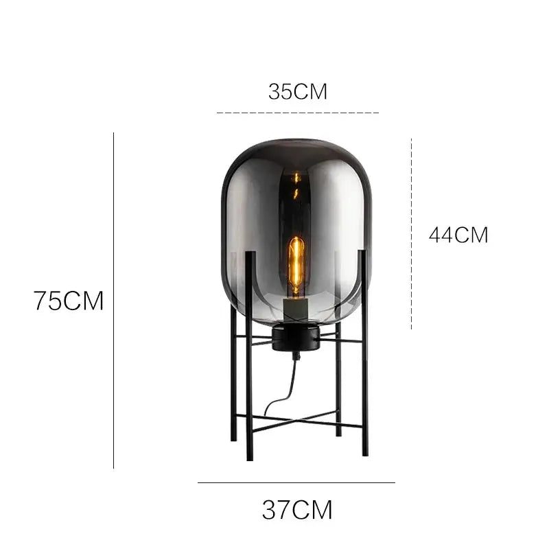 Hermann – Nordic Large Glass LED Table and Floor Lamp for Cozy Spaces Kozyled