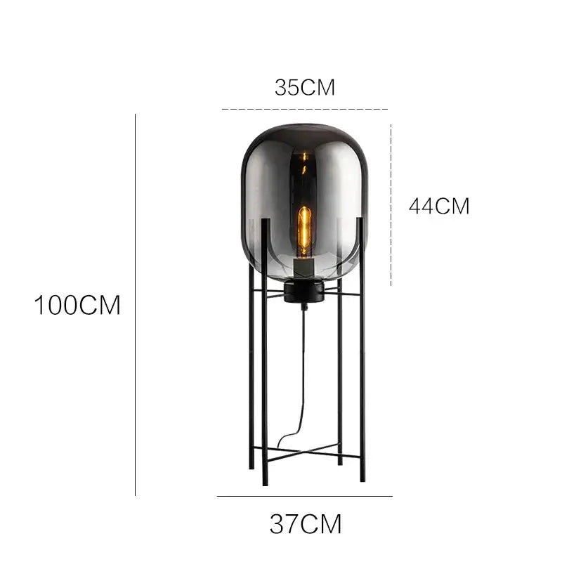 Hermann – Nordic Large Glass LED Table and Floor Lamp for Cozy Spaces Kozyled