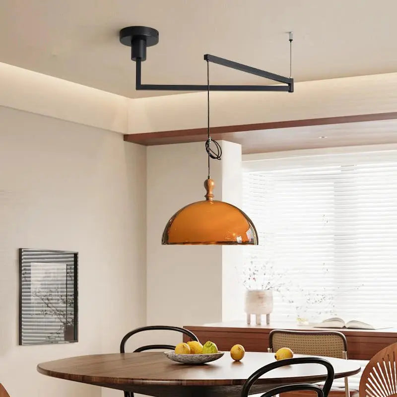 Marvella – Vintage Bauhaus Orange LED Pendant Lamp Lampasa.com