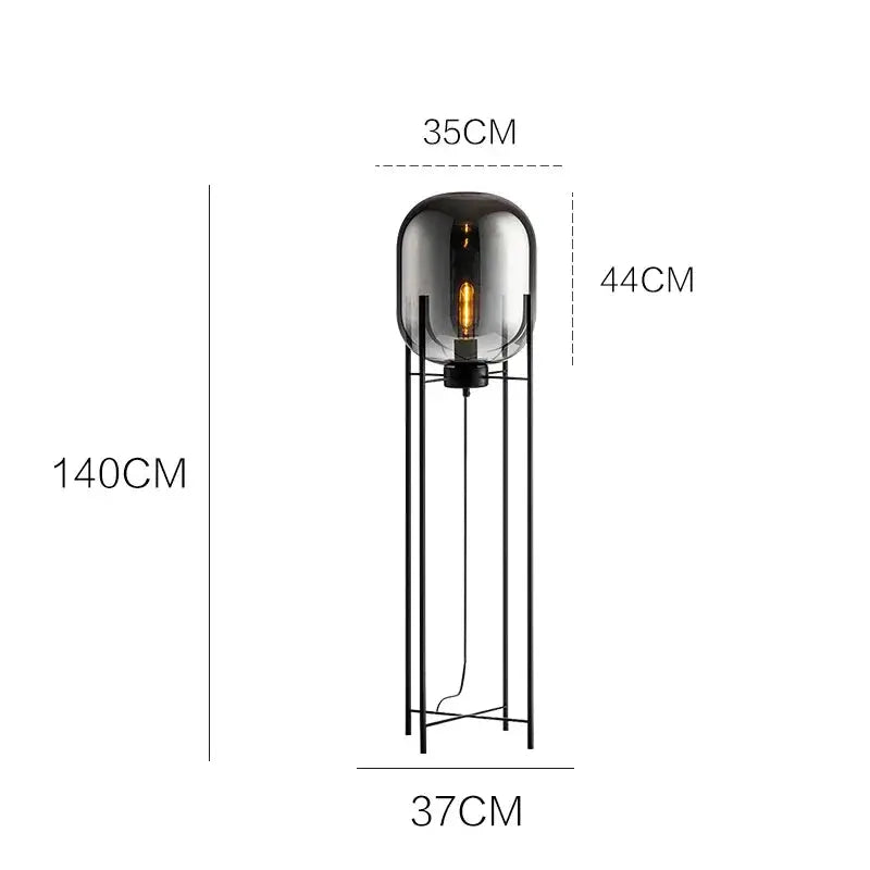 Hermann – Nordic Large Glass LED Table and Floor Lamp for Cozy Spaces Kozyled