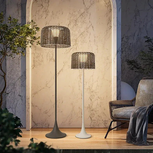 Jorunn – Waterproof IP54 Outdoor Solar LED Rattan Floor Lamp for Eco-Friendly Spaces Kozyled