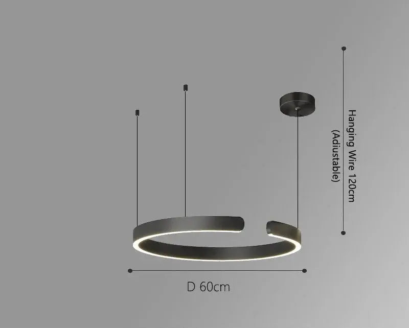 Alberte – Modern Luxury C-Ring Dimmable LED Pendant Lamp Kozyled