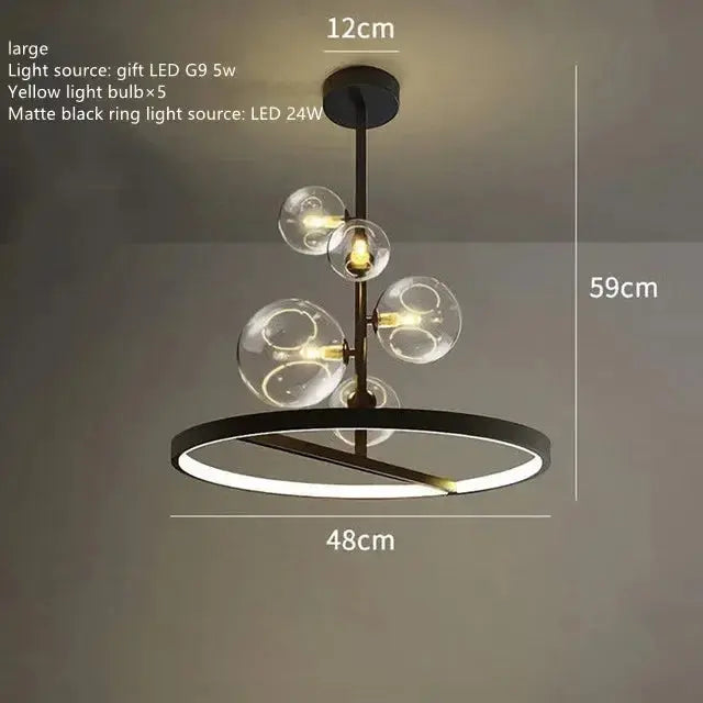 Aleksander – Nordic Artistic LED Pendant Light with Glass Ball Design Kozyled.com