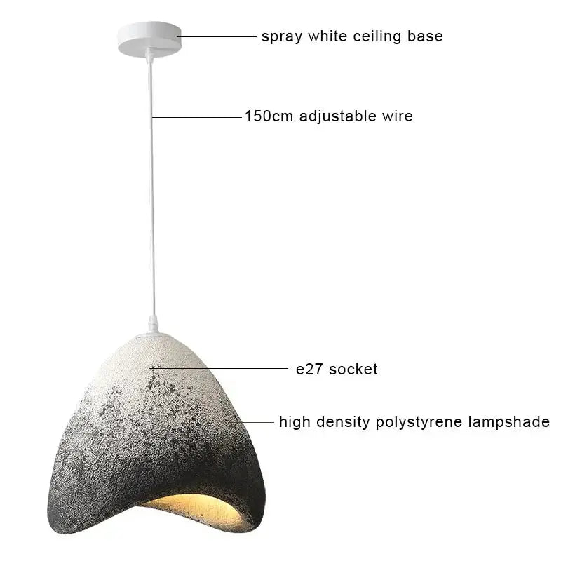 Kaia – Handmade Japandi Wabi-Sabi LED Pendant Light for Serene, Minimalist Interiors Kozyled.com