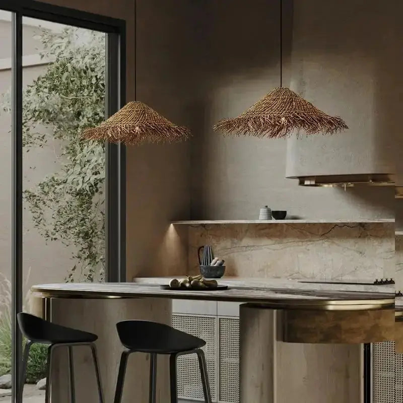 Henrick – Handmade Rattan LED Pendant Light for Natural and Boho Interiors Kozyled.com