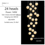 Axelle – Modern Dimmable LED Glass Ball Staircase Chandelier for Elegant Lighting Kozyled