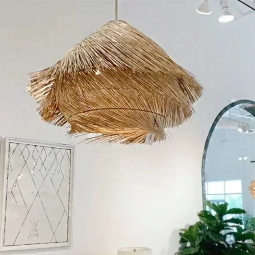 Elva – Handmade Retro Rattan LED Pendant Light for Warm, Stylish Spaces Kozyled