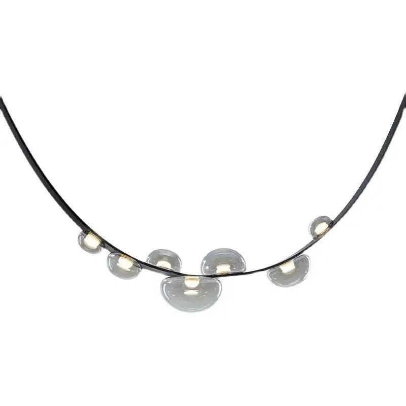 Krystof – Nordic Dimmable LED Pendant Light with Glass Shade and Leather Belt Suspension Kozyled.com