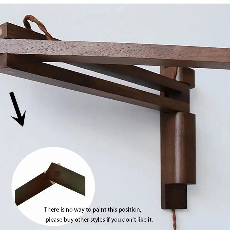 Roald – Japanese Retro LED Wall Lamp with Folding Design in Walnut Finish Lampasa.com
