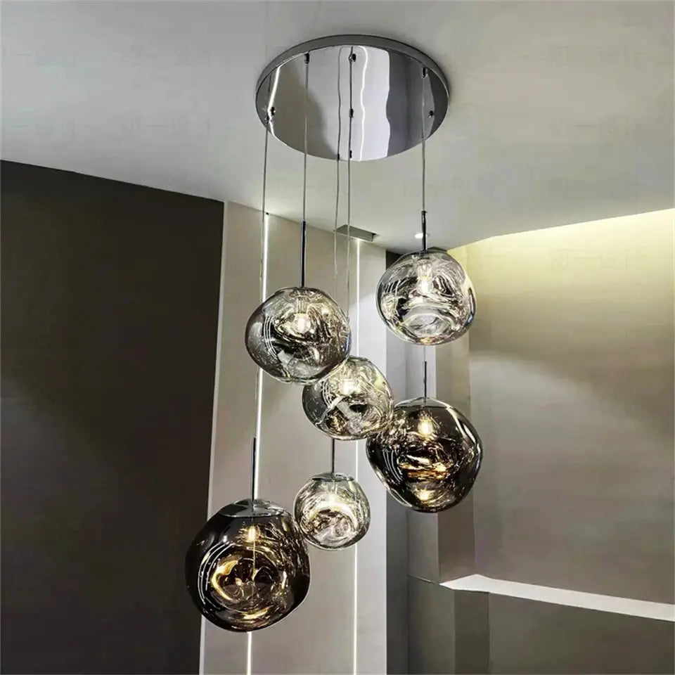 Elna – Modern Lava-Inspired Nordic LED PVC Ball Pendant Lamp for Bold, Stylish Lighting Kozyled