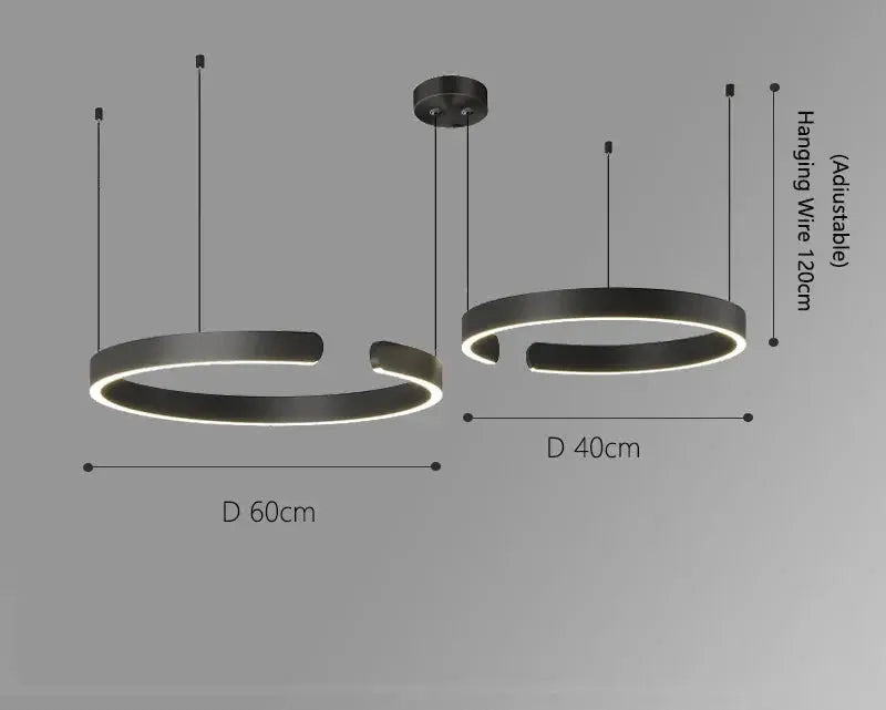 Alberte – Modern Luxury C-Ring Dimmable LED Pendant Lamp Kozyled