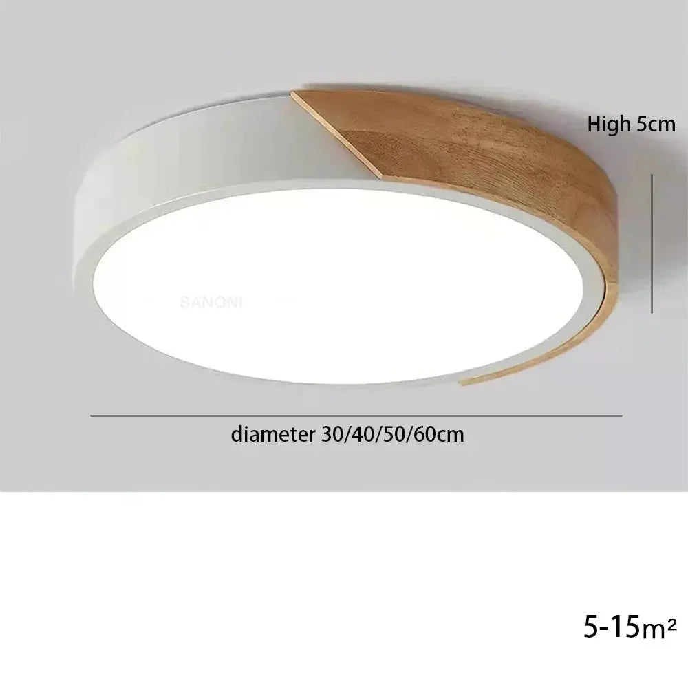 Aren – Modern LED Ceiling Lamp with Wooden Edge for Warm, Stylish Lighting Kozyled