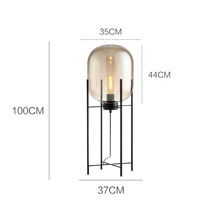Hermann – Nordic Large Glass LED Table and Floor Lamp for Cozy Spaces Kozyled