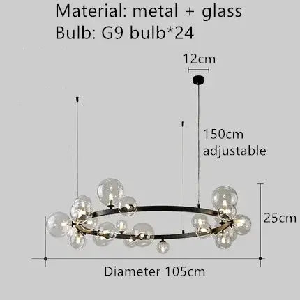 Bendik – Nordic Clear Glass Ball LED Pendant Light with Round Design Kozyled.com