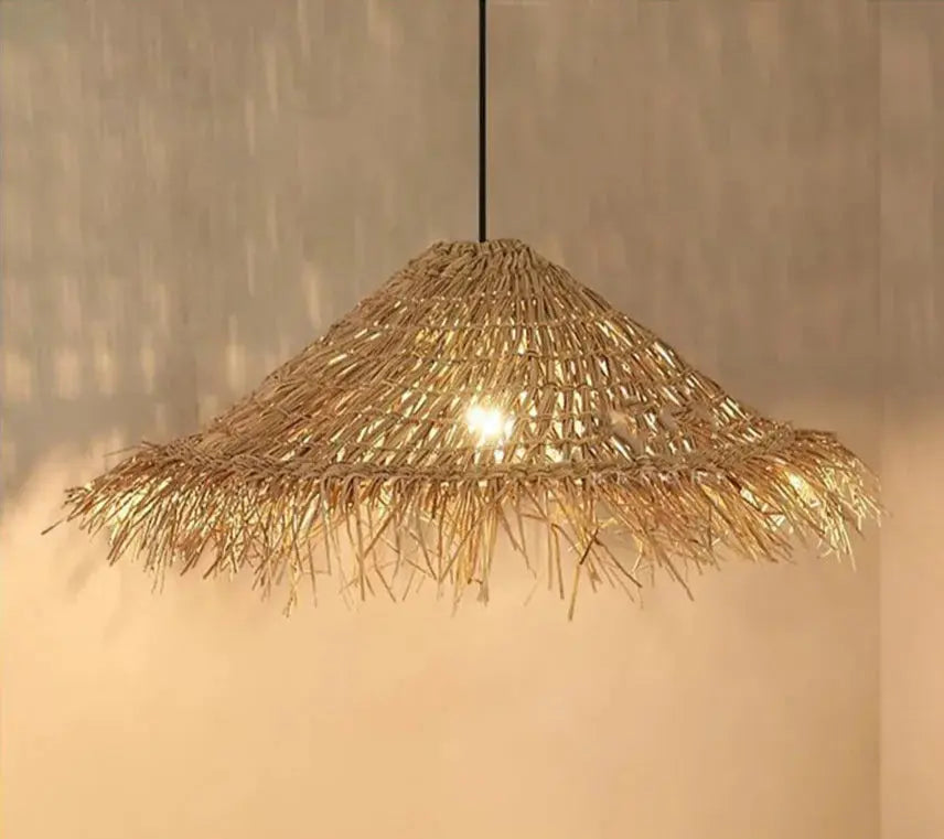 Henrick – Handmade Rattan LED Pendant Light for Natural and Boho Interiors Kozyled.com