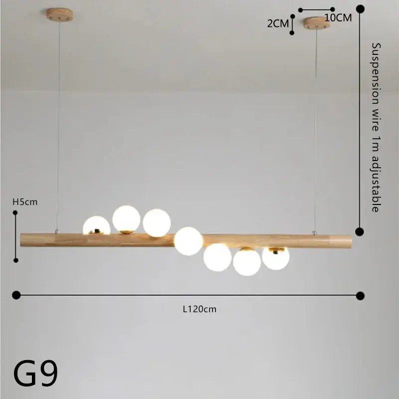 Danby – Nordic Wooden and Glass Ball LED Pendant Lamp for Warm, Modern Decor Kozyled
