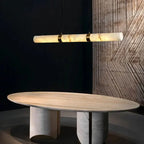 Albert – Dimmable Linear LED Pendant Light with White Alabaster Marble Design for Dining Tables and Bars Kozyled.com