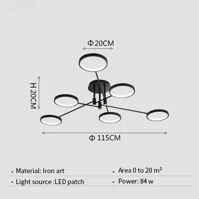 Modern Multi Ring Dimmable LED ceiling light – Soletta lampasa.com